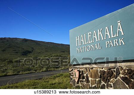 Haleakala National Park entrance sign in Maui, Hawaii. View Large Photo Image Stock Image - Haleakala National Park entrance sign in Maui, Hawaii.. Fotosearch