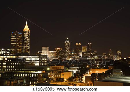 Nightscape of Atlanta, Georgia skyline. View Large Photo Image Stock Photography - Nightscape of Atlanta, Georgia skyline.. Fotosearch