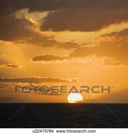 Sunset over Pacific Ocean View Large Photo Image Picture - Sunset over Pacific Ocean . Fotosearch