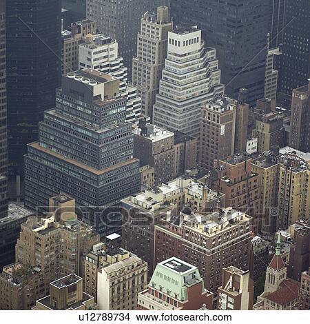 Aerial view from Empire State Building, New York City View Large Photo Image Picture - Aerial view from Empire State Building, New York City. Fotosearch