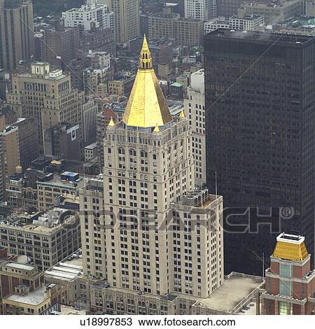 Stock Image - Aerial view from Empire State Building, New York City. Fotosearch