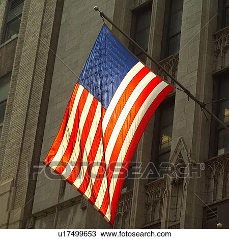 American Flag on a building, New York City View Large Photo Image Stock Image - American Flag on a building, New York City. Fotosearch