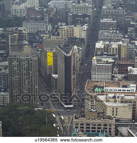 Flat Iron Building as seen from the Empire State Building, New York City View Large Photo Image Stock Photography - Flat Iron Building as seen from the Empire State Building, New York City. Fotosearch