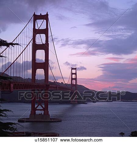 Golden Gate Bridge at Sunset View Large Photo Image Stock Photo - Golden Gate Bridge at Sunset. Fotosearch