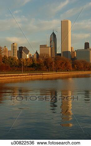 Stock Photograph - High rise buildings in Chicago. Fotosearch