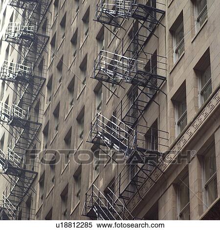 Fire escape of a high-rise building View Large Photo Image Stock Photography - Fire escape of a high-rise building. Fotosearch