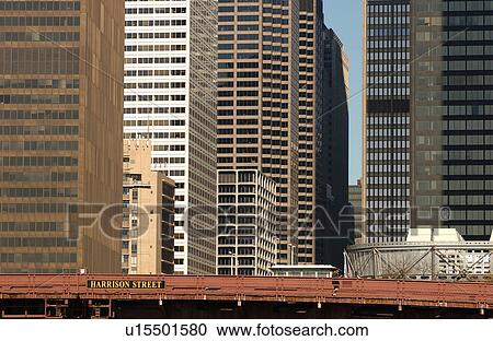 Stock Image - High rise buildings in Chicago. Fotosearch