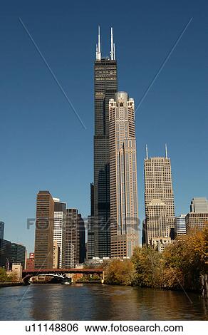 Stock Photograph - High rise buildings in Chicago. Fotosearch