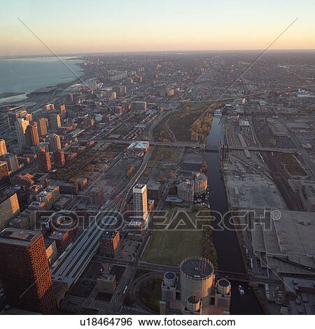 Stock Photograph - High-rise buildings in Chicago. Fotosearch