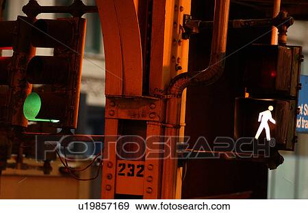 Traffic lights at CTA Station in Chicago View Large Photo Image Stock Photo - Traffic lights at CTA Station in Chicago. Fotosearch