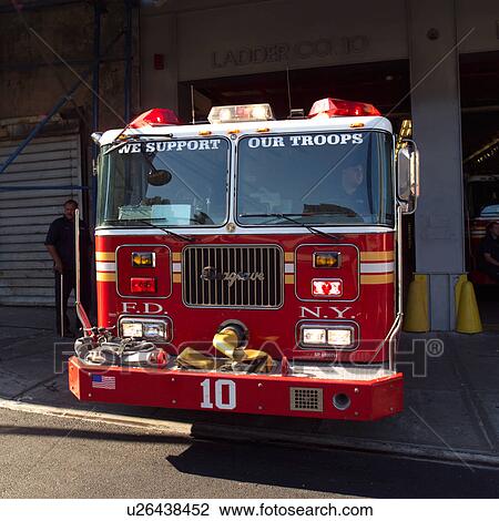 Stock Image - Fire Department Truck, New York City. Fotosearch