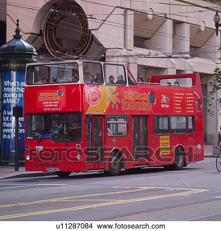 Picture - San Francisco Sightseeing bus. Fotosearch