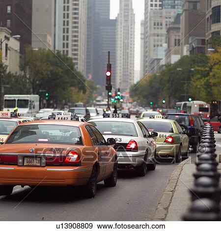 Stock Photo - Traffic on a street. Fotosearch