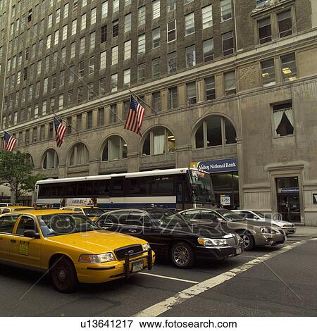 Traffic on street, New York City View Large Photo Image Stock Photo - Traffic on street, New York City. Fotosearch