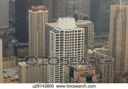 Stock Image - Aerial View of Chicago. Fotosearch