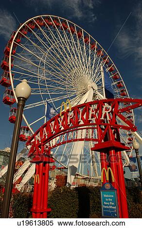 Stock Photography - Ferris wheel at Navy Pier in Chicago. Fotosearch