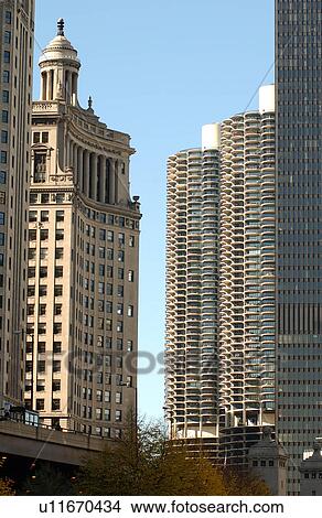 Picture - High rise buildings in Chicago. Fotosearch