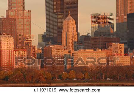 Stock Photo - High rise buildings in Chicago. Fotosearch