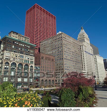 Stock Photo - High-rise buildings in Chicago. Fotosearch