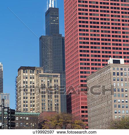 High-rise buildings in Chicago View Large Photo Image Stock Photo - High-rise buildings in Chicago. Fotosearch