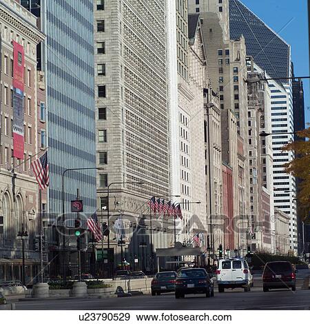 Stock Photo - High-rise buildings in Chicago. Fotosearch