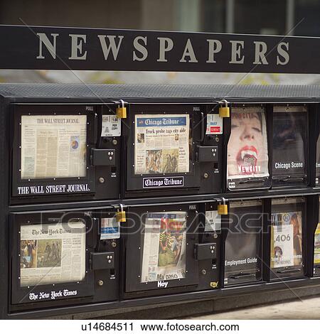 Newspaper stall on the sidewalk View Large Photo Image Stock Image - Newspaper stall on the sidewalk. Fotosearch