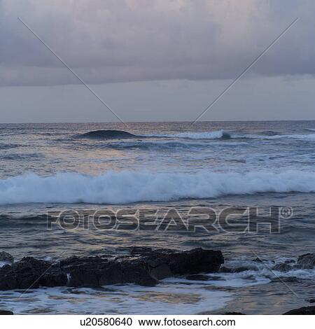 Stock Image - Hawaiian Islands of Molokai and Kauai - Ocean Views. Fotosearch