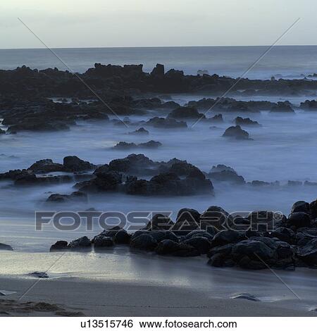 Stock Photograph - Hawaiian Islands of Molokai and Kauai - Ocean Views. Fotosearch