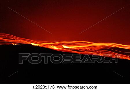 Stock Image - Lava flow - Volcano National Park - Hawaii. Fotosearch