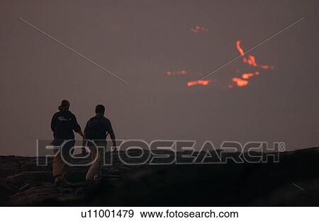 Stock Photo - Lava flow - Volcano National Park - Hawaii. Fotosearch