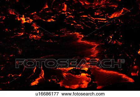 Stock Photo - Lava flow - Volcano National Park - Hawaii. Fotosearch
