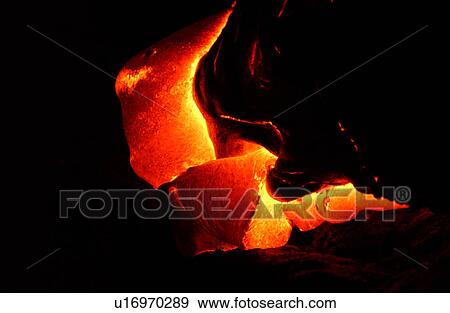 Stock Photo - Lava flow - Volcano National Park - Hawaii. Fotosearch