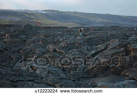Picture - Volcano National Park - Big Island of Hawaii - hardened lava. Fotosearch