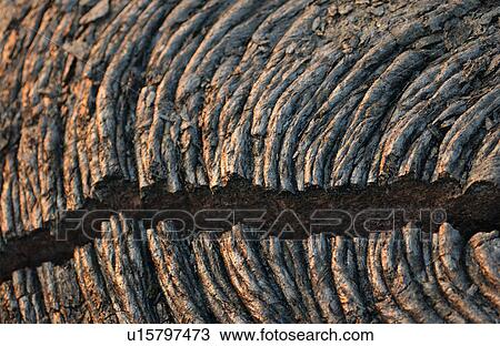 Stock Image - Volcano National Park - Big Island of Hawaii - hardened lava. Fotosearch