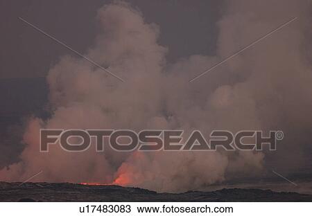 Volcano National Park - Big Island of Hawaii - Lava Plume View Large Photo Image Stock Image - Volcano National Park - Big Island of Hawaii - Lava Plume. Fotosearch