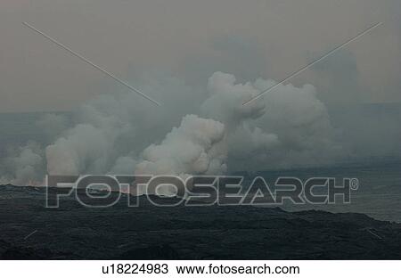 Volcano National Park - Big Island of Hawaii - Lava Plume View Large Photo Image Stock Image - Volcano National Park - Big Island of Hawaii - Lava Plume. Fotosearch
