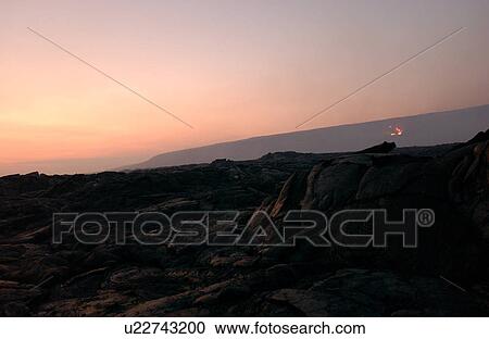 Stock Image - Volcano National Park - Big Island of Hawaii - hardened lava. Fotosearch