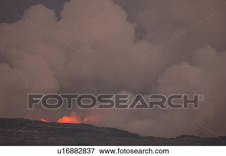 Volcano National Park - Big Island of Hawaii - Lava Plume View Large Photo Image Stock Photo - Volcano National Park - Big Island of Hawaii - Lava Plume. Fotosearch