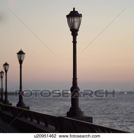 Stock Image - Esplanade at Battery Park, New York City. Fotosearch