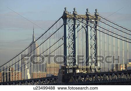 Manhattan Bridge, New York City View Large Photo Image Stock Photo - Manhattan Bridge, New York City. Fotosearch