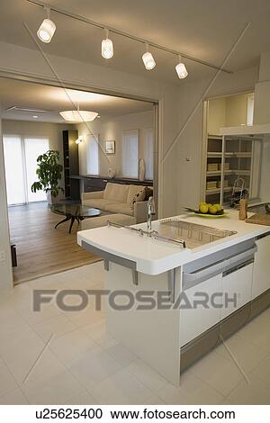 Kitchen and living room View Large Photo Image Stock Image - Kitchen and living room. Fotosearch