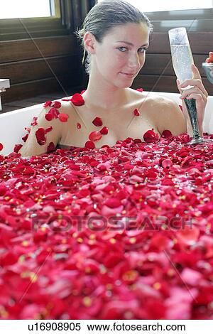 A young woman having aromatherapy bath. View Large Photo Image Stock Photography - A young woman having aromatherapy bath.. Fotosearch