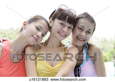 Portrait of young women smiling. View Large Photo Image Stock Image - Portrait of young women smiling.. Fotosearch