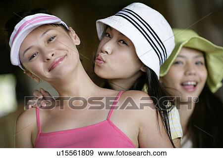 View of young women smiling. View Large Photo Image Stock Photo - View of young women smiling.. Fotosearch