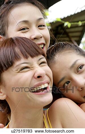 View of young women smiling. View Large Photo Image Stock Image - View of young women smiling.. Fotosearch