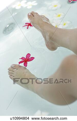 Elevated view of a young lady’s legs in a bath tub. View Large Photo Image Picture - Elevated view of a young lady’s legs in a bath tub.. Fotosearch