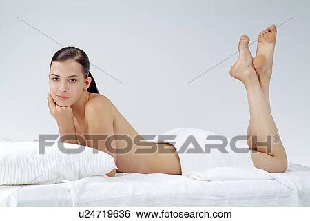 Stock Photograph - Close-up of a seminude woman.. Fotosearch