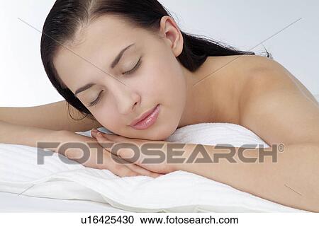 View of a woman sleeping. View Large Photo Image Stock Image - View of a woman sleeping.. Fotosearch