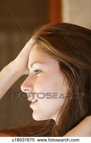 View of a beautiful young woman. View Large Photo Image Stock Photography - View of a beautiful young woman.. Fotosearch
