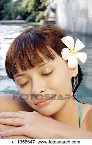 Close-up of a teenage girl with eyes closed. View Large Photo Image Stock Photo - Close-up of a teenage girl with eyes closed.. Fotosearch